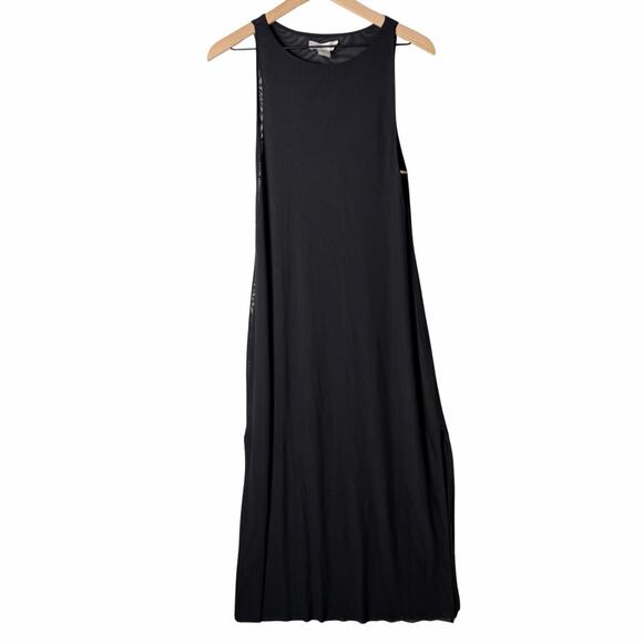 Caroline Constas Other - Caroline Constas Black Mesh Gold Detail Beach Cover Up Maxi Dress Size M